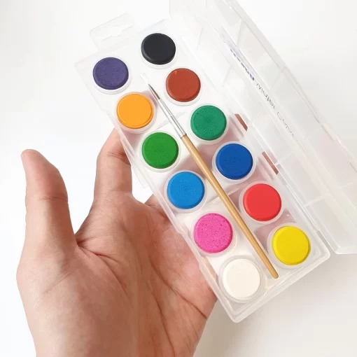 สีน้ำแบบก้อน 12 สี