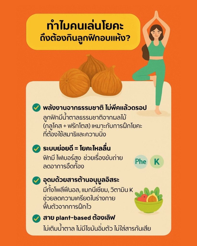 ลูกฟิกอบแห้ง x โยคะ = พลังเบาสบายที่เข้ากันแบบลงตัว