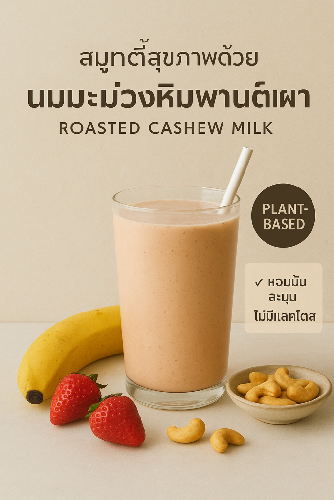 สมูทตี้สุขภาพจากนมมะม่วงหิมพานต์เผา