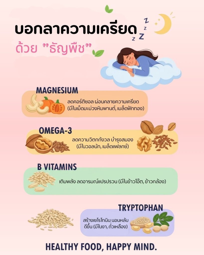 บอกลาความเครียดด้วยธัญพืช กุญแจสู่สุขภาพใจและสมดุลอารมณ์