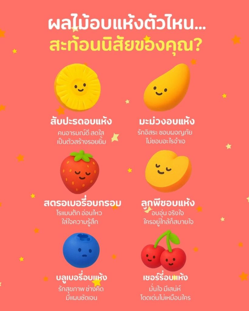 ผลไม้อบแห้งสะท้อนนิสัย