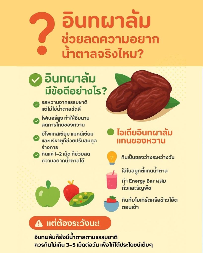 อินทผลัม ลดความอยากน้ำตาล